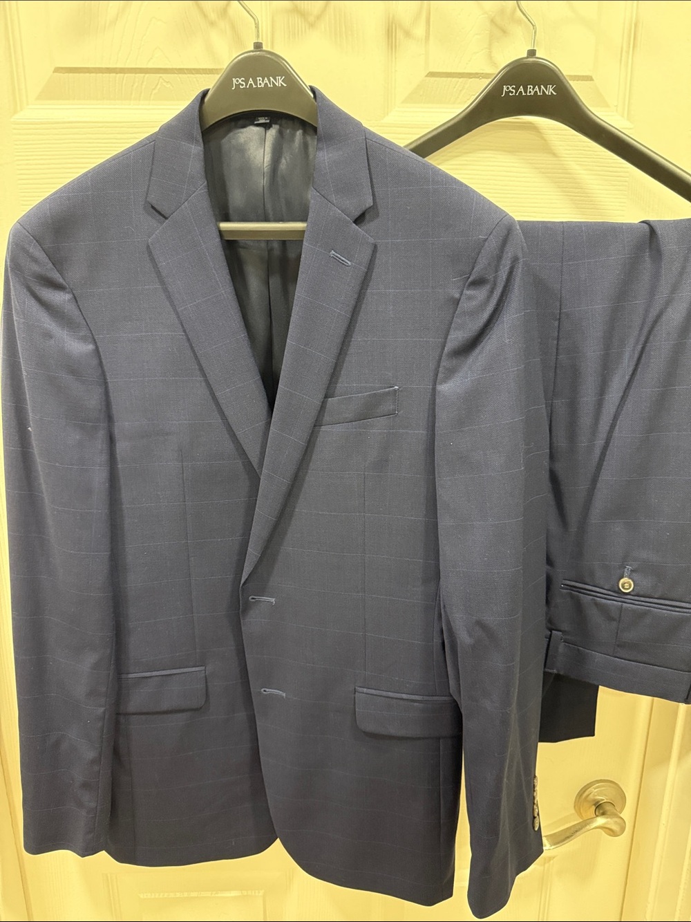 Jos. A. Bank Dark Navy Windowpane Suit - Two-Piece